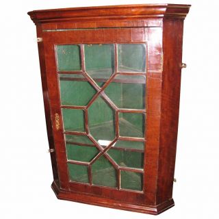 Antique English Georgian Mahogany Corner Cupboard Circa 1780