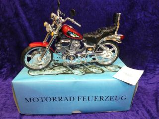 Vintage Motorbike/chopper (figural) Cigarette/table Lighter Boxed 11 Inches