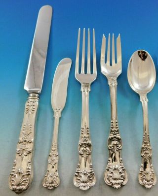 English King By Tiffany And Co.  Sterling Silver Flatware Set For 8 Service 40 Pc