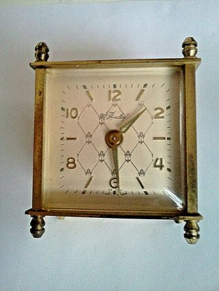 Vintage Bradley Brass Fancy Desk Alarm Clock West Germany Only Alarm