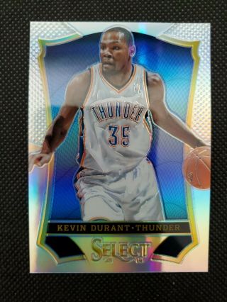 2013 - 14 Kevin Durant Panini Select Prizm Silver Refractor Sp Parallel Card 136