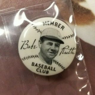 Babe Ruth 1934 Quaker Oats Pin Vintage York Yankees