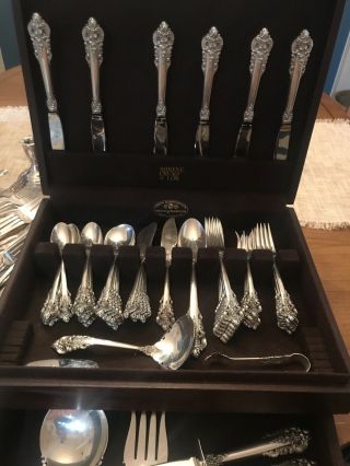Wallace Grande Baroque 60 Pc Sterling Silver Flatware And Serving Set