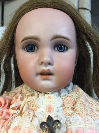 Antique 21” French Bisque TETE JUMEAU Doll Incised 1907 4