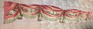 19th Antique Aubusson French Tapestry Hand Woven Silk Fringe 49 X 313 Cm