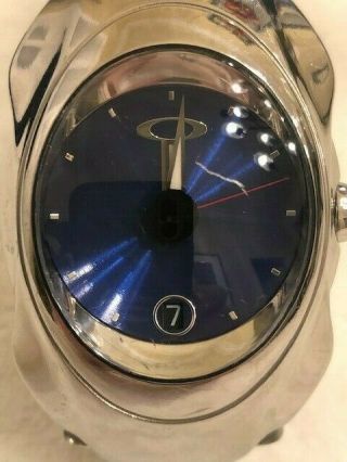 Oakley Timebomb Watch Titanium Polished Band W/blue Dial Face (pre - Owned)