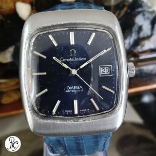 Vintage Omega Constellation Automatic Blue Tv Dial Ref.  198.  0062 Cal.  1012