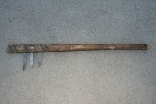 Antique Native American War Club Plains Indian Sioux Triple Knife Blade Weapon 2