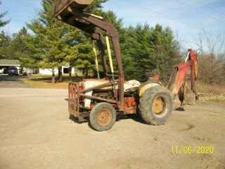 Ford 801 Powermaster Antique Tractor Loader Backhoe Deere Farmall A