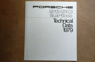 Vintage Porsche 911sc 930 Technical Data Sheet Sales Brochure 1979
