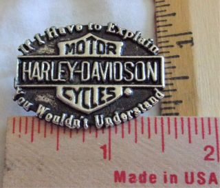 Vintage Unusual Harley Pin Collectible Old Hd Motorcycle Biker Vest Pinback