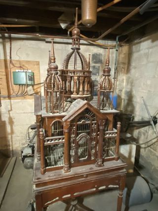 Hand Crafted Wooden Bird Cage - Paris Sacre - Coeur Cathedral Style 6 