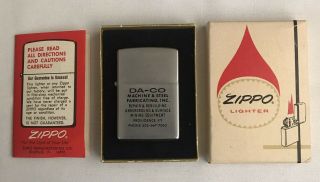 Vintage Zippo Lighter Brush Finish No.  200 Windproof Box Paperwork