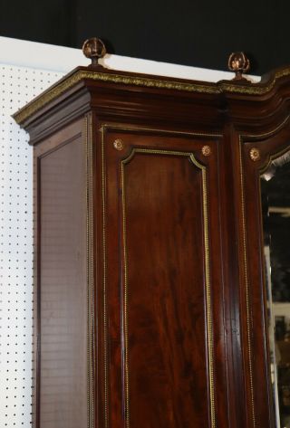 Fine French Carved Bronze Mounted Mirrored Grand Armoire C1880s Signed 5