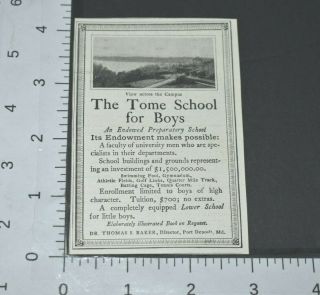 1911 Vintage Print Ad Tome Schools For Boys Port Deposit Maryland Endowed Prep
