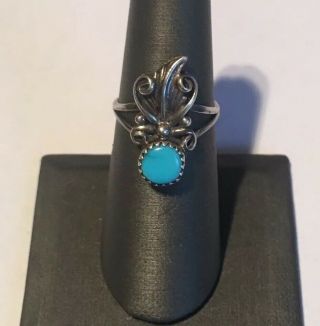 Vintage Sterling Silver Ring,  Old Pawn Jewelry,  Turquoise Ring