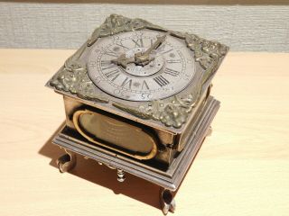 Antique 17th Century Style Verge Fusee Table Clock With Alarm.