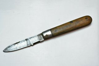Vintage Pocket Folding Hunting Knife With Wooden Handle Eldi