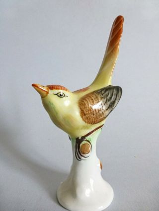 Vintage Hungarian Hollohaza Porcelain Bird Figurine,  Nightingale
