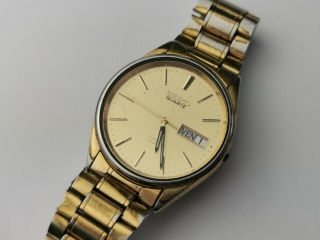 Seiko SQ 8123 - 8000 Mens Quartz Day / Date Watch,  Gold Colour,  for Repair 2