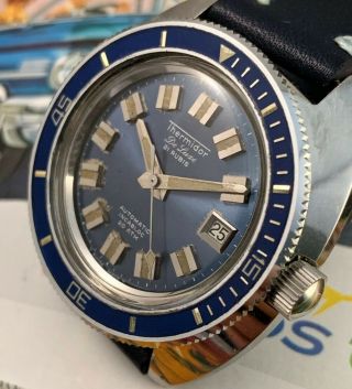 Thermidor De Luxe Vintage Dive Watch With Bakelite Bezel And Tritium Markers