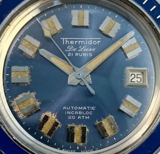 Thermidor De Luxe Vintage Dive Watch with Bakelite Bezel and Tritium Markers 2