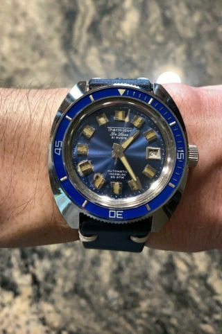 Thermidor De Luxe Vintage Dive Watch with Bakelite Bezel and Tritium Markers 3