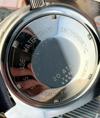 Thermidor De Luxe Vintage Dive Watch with Bakelite Bezel and Tritium Markers 6