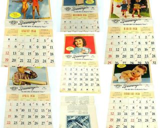 Vintage 1956 Breuninger Dairy Wall Calendar Advertising With Recipes