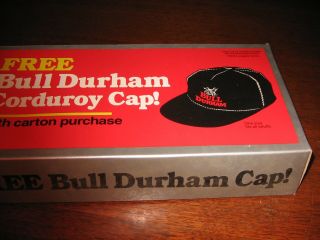 Bull Durham - Vintage Cigarette Advertising Hat/Promo 1990 ' S BLACK CORDUROY NOS 2