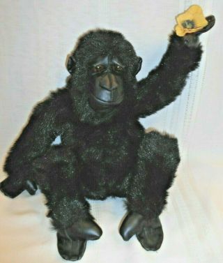 Vintage Stuffed Plush Gorilla Monkey 15”leather Face&hands.  Kids Of America Corp