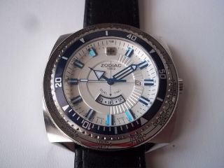 Zodiac Sea Dragon Watch.  Quartz.  Dual Time,  World Time.  49mm.  Pre - Owned.