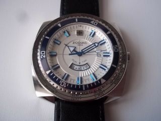 Zodiac Sea Dragon watch.  Quartz.  Dual time,  world time.  49mm.  Pre - Owned. 2