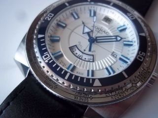 Zodiac Sea Dragon watch.  Quartz.  Dual time,  world time.  49mm.  Pre - Owned. 3