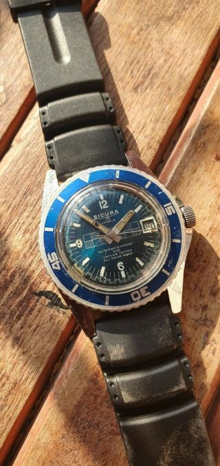 Vintage Sicura Breitling 400 Vacuum All Swiss Made Automatic Men 