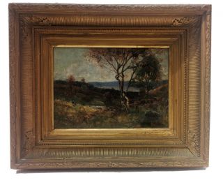 Antique Oil Painting 19th On Wood Signed Camille Pissarro Framed