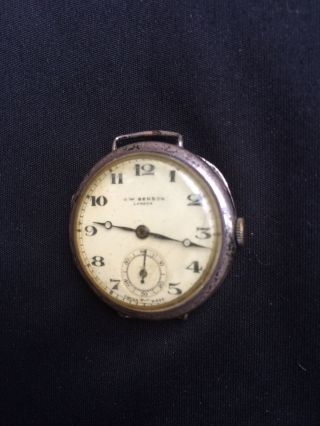 Vintage Silver Mens J.  W Benson Wrist Watch 2