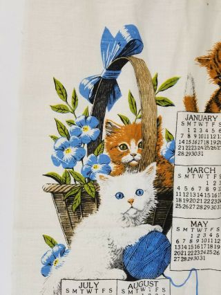 Vtg Kay Dee Designs Curious Kittens 1990 Wall Hanging Calendar 16.  5 x 26.  5 2