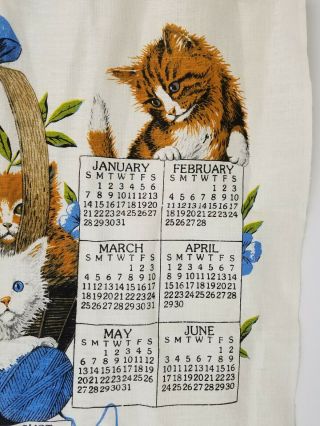 Vtg Kay Dee Designs Curious Kittens 1990 Wall Hanging Calendar 16.  5 x 26.  5 3