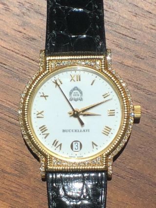 Vintage Italian Buccellati 18k Gold Diamond Ladies Watch