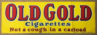 Vintage Old Gold Cigarettes Large Advertising Canvas Sign / Banner 60 " X 20 "