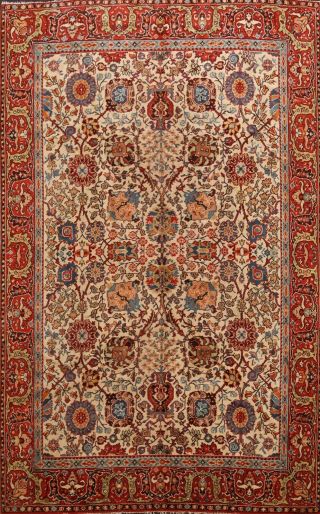 Antique Floral Tebriz Hand - Knotted Area Rug Living Room Oriental Carpet 8x11 Ft