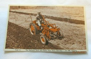 Vintage Allis Chalmers Tractor Model G Advertising Postcard