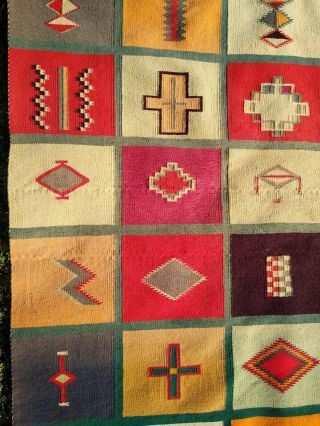 Antique Paneled or Multi Pattern C.  1920 Navajo Germantown Blanket Rug 62 