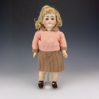 Antique J.  D.  Kestner Bisque Porcelain Headed Doll - With Glass Eyes