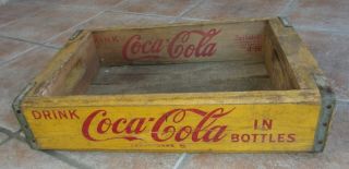 Vintage 1966 Coca Cola Wooden Sign Bottle Carrier Crate Wood