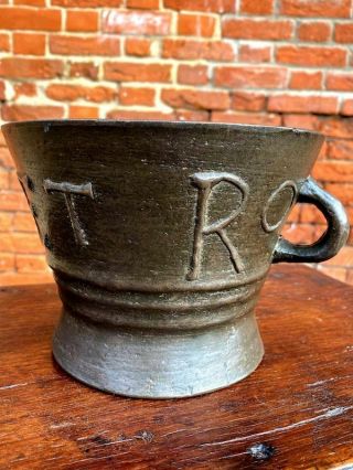 Late 16th Century English Antique Leaded Bronze Mortar By Robert Orrell Of Wigan
