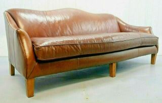 Ralph Lauren Brown Leather Three - Seated Camel - Back Sofa