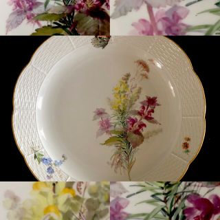 Huge Antiques Meissen Porcelain Serving Bowl Art Nouveau Naturalistic