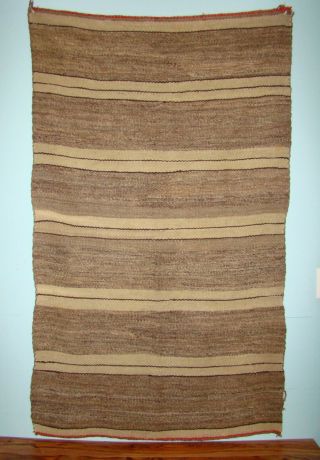 Antique Navajo Diyugi Striped Blanket,  All Natural Native American Weaving Rug